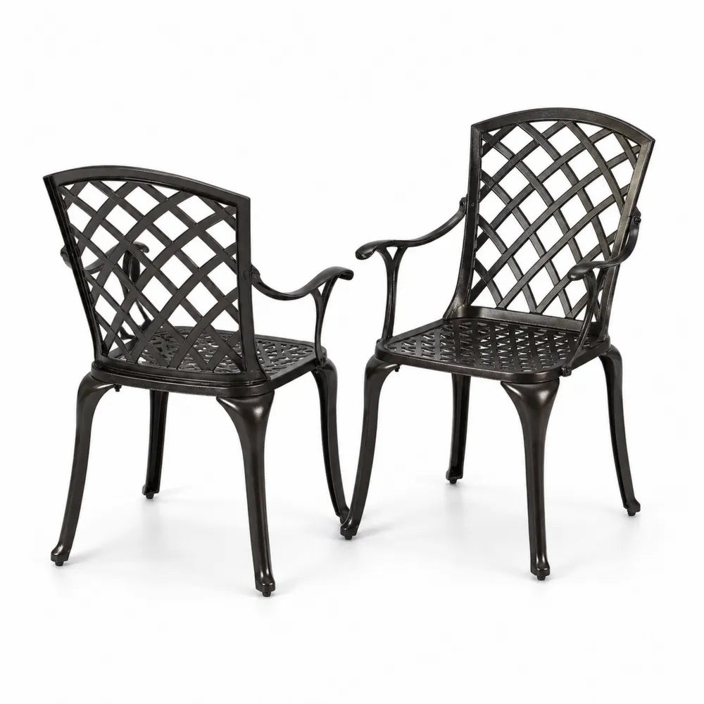 Set di 2 sedie in alluminio nero per esterni