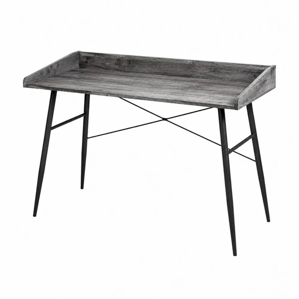 Scrivania in MDF e Metallo Grigio/Nero 120x60x75 cm
