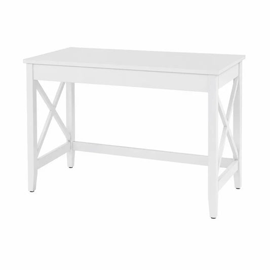 Scrivania rettangolare in legno bianco 120x60x75 cm