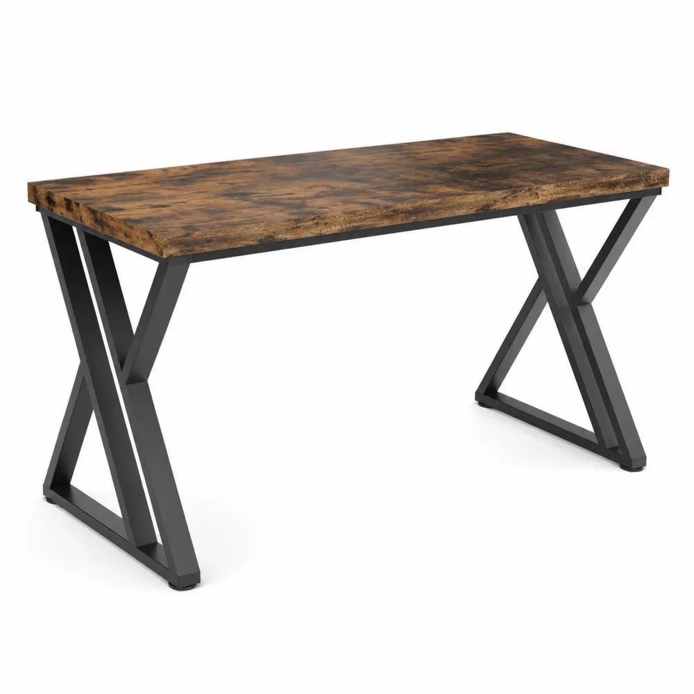 Scrivania rettangolare legno MDF gambe metallo 140x60x75 cm