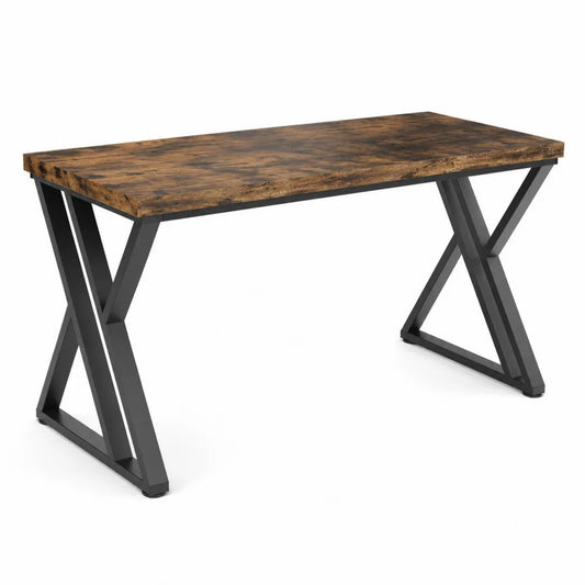 Scrivania rettangolare legno MDF gambe metallo 140x60x75 cm