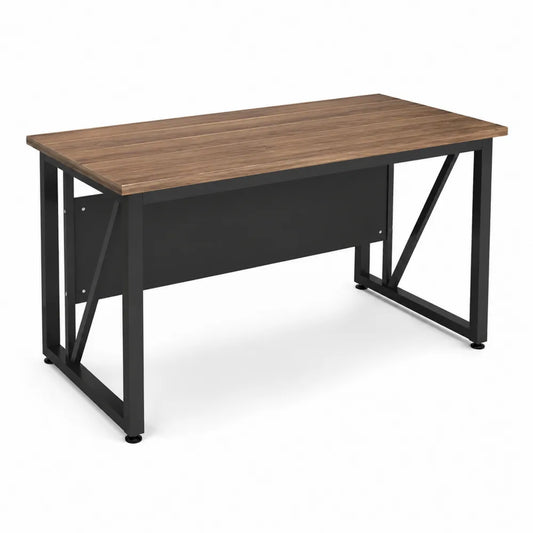Scrivania rettangolare in legno e metallo nero 140x60x75 cm